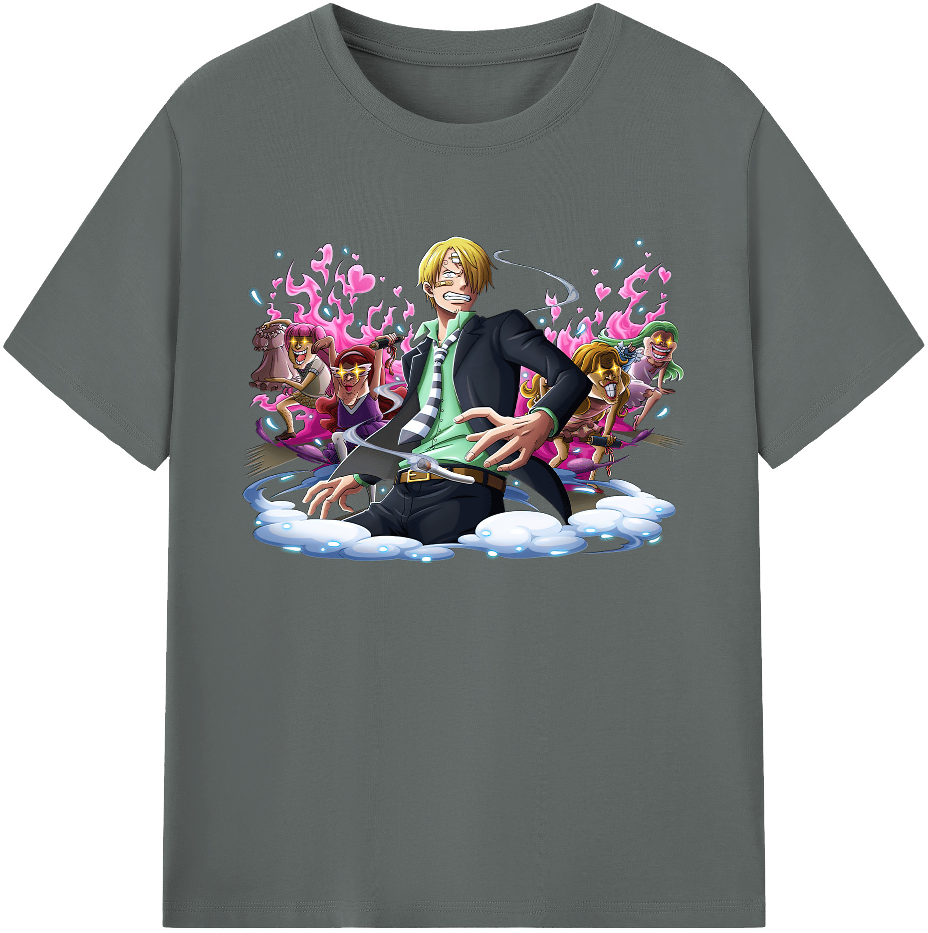 （画像用） ワンピース サンジ ONE PIECE Sanji 綿100％ メンズ半袖Tシャツ｜肌触りやわらか＆通気性